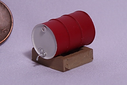 #627 - Single 55 Gal. Drum on Rack - 1, O Scale